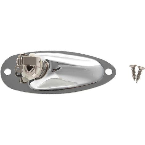 1 prise jack de guitare bateau 6,35 mm (1/4 pouce) chromée argentée pour guitares de type Stratocaster FD. (1/5)
