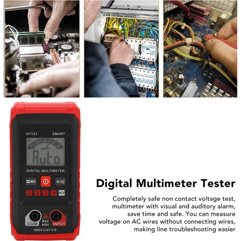 HT123 Digitalmultimeter, 4000 Zähler, intelligente Messung, automatische Bereichswahl Spannungsprüfer mit berührungsloser Spannungsmessung, geeignet zur Messung von Wechsel- und Gleichspannung, Widers (1/5)
