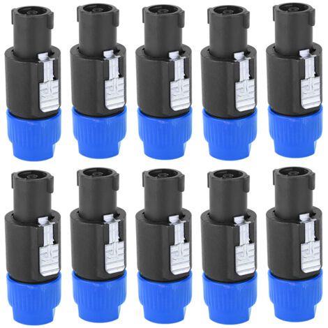 10 pièces connecteur de haut-parleur audio C-NL4FC Speakon connecteur de câble de prise étanche connecteur audio vidéo 4 broches (bleu) (1/5)