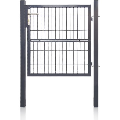 SWANEW Gartentor Zaundertor 100 x 100 cm tubo d'acciaio zincato incluso blocco e chiave Zaundertor Gartent Door Mesh Taglia 20 × 5 cm antracite resistente alla ruggine (1/5)