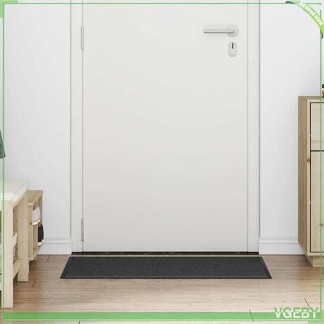 Tapis d'entrée - FAFEISY - Rectangulaire 60x90 cm - Noir - Polypropylène - Base PVC antidérapante (1/5)