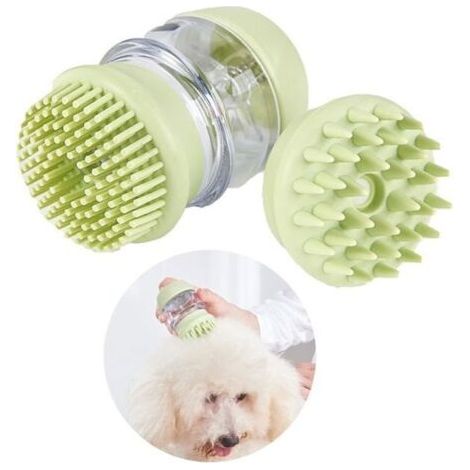 Brosse de bain pour chien, brosse de massage en silicone pour animaux, brosse à double peigne (1/5)