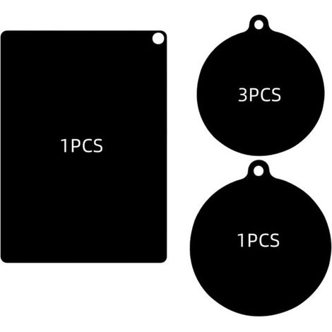 Kochgeschirrschutz, Induktionsherdschutz, 5-teiliges Set, hitzebeständig bis 260°C, Topfschutz, 22 cm + 24 cm + 25 x 35 cm. (1/5)