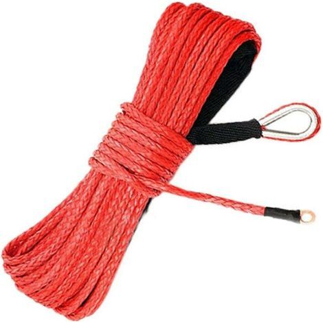 Cable De Treuil Synthétique - 4,8 mm x 15 m - Pour Véhicule Tout Terrain ATV UTV SUV Jeep Camion Bateau - 3175 kg (1/5)
