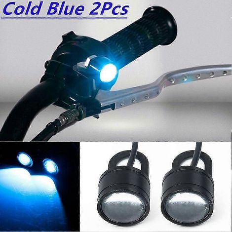 1 paire de feux de rétroviseur pour moto, projecteur LED 12 V, lentille bleu glacier, feux de jour, accessoires moto (1/5)