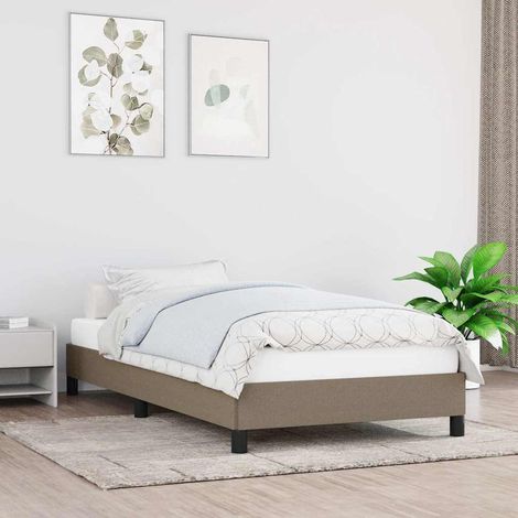 Lit simple pour adulte Moderne - Cadre de lit - Taupe 90x190 cm Tissu BV894833 - BonneVie (1/5)