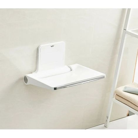 Wandmontierter Klapphocker, rutschfester ABS-Hocker, Schuhersatz, weißer Hocker, Duschstuhl bis 200 kg