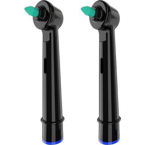 Têtes de brosse de remplacement, nettoyage interdentaire, ensemble de 2, Noir-2 Pcs (1/2)