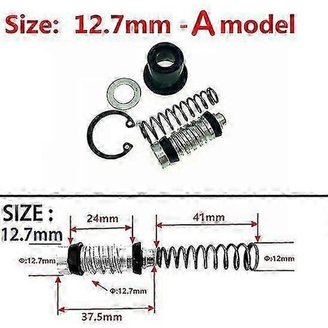 Kit de réparation de piston de maître-cylindre pour pompe d'embrayage et de frein de moto (11 mm, 12,7 mm, 14 mm, 16 mm) - Accessoires de réparation (1 jeu : 12,7 mm - A) (1/5)