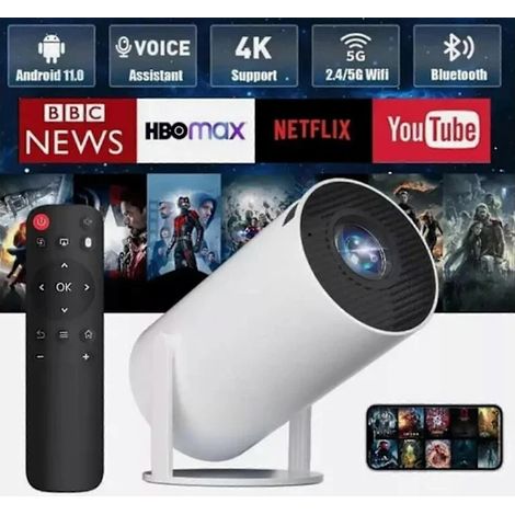 Filiyano – Projecteur intelligent 5G 4 K avec Wi-Fi, Bluetooth, HDMI et USB - Système home cinéma Android (1/5)