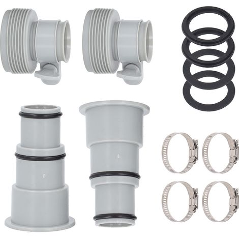 Adaptateur de tuyau de piscine, Kit de remplacement de connecteur de pompe à pince filetée en PVC, ensemble de 4 pièces