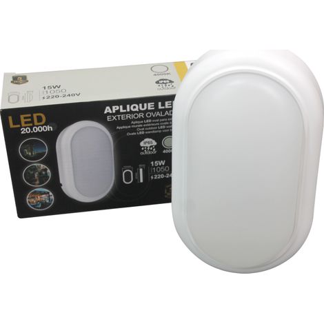 ORION91 Aplique LED de Exterior Ovalado Blanco 1050LM 221mm 15W Blanco Neutro 4000K Nine&One - SpazioLuzio - Pack x2 (1/5)