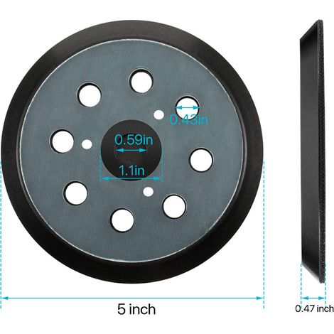 Plateau Auto-Agrippant Ø125 mm pour Ponceuses, Tampon Remplacement Standard Efficace, Conçu pour un usage répété sans perte de précision, Positionnez l'outil correctement sur la surface de travail (1/4)