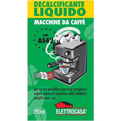Elettrocasa AS42 Decalcificante Liquido per Macchine da Caffe' Bollitori e Umidificatori 250 ml (1/2)