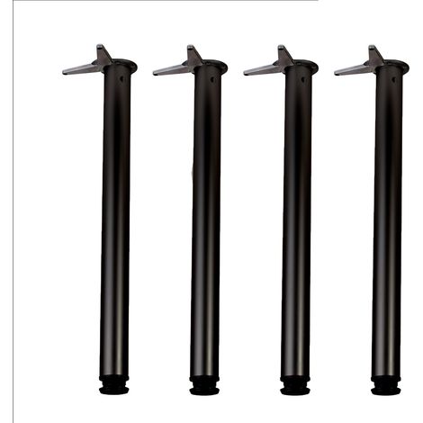Pieds de Table , Jeu de 4 Pieds KLOSE BESSER " Noir " Hauteur 710 mm Diam 60 mm