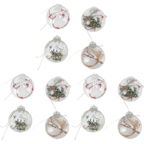 12 innovative, stoßfeste Weihnachtskugeln mit Tiermotiven für die Dekoration von Zuhause und Partys 6157