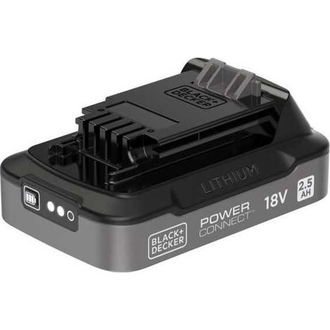 Batterie 18V 2,5Ah - BLACK&DECKER - BDL2518S-XJ - Avec indice de charge