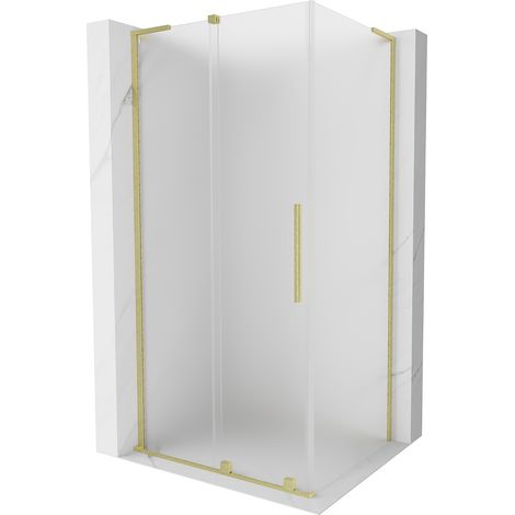 Mexen Velar L cabina doccia scorrevole 100 x 70 cm, satinata, oro spazzolato - 871-100-070-33-55 (1/5)