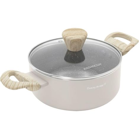 Casseruola 18 cm taupe Cooking Therapy con coperchio (1/5)