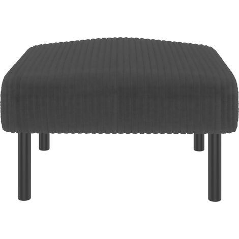 Poggiapiedi in tessuto a coste con struttura in metallo MODENUIT, grigio, 56 x 51 x 39 cm (1/5)