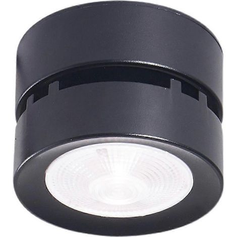 Spot encastré LED pliable 7W en aluminium, noir, pour plafond, idéal pour la maison ou les commerces. (1/5)