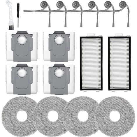 Roborock Saros Z70 Staubsauger-Zubehörset, 18-teiliges Ersatzteilset: 2 Filter, 4 Reinigungstücher, 6 Seitenbürsten, 4 Staubbeutel, 1 Reinigungswerkzeug, 1 Schraubendreher (1/5)