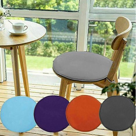 Coussin rond pour siège de chaise avec sangle de fixation.-Diameter 30 cm-Sky Blue