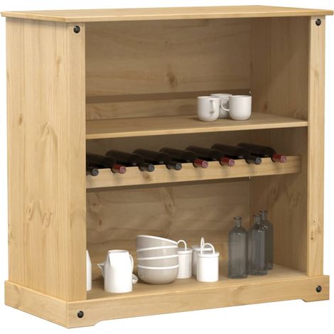 Weinschrank Corona 107,5x51x105,5 cm Massivholz Kiefer