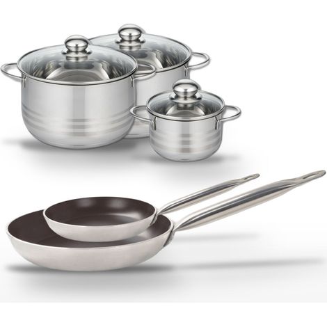 Lot Poêles 24/32 cm & Faitouts 14/20/24 cm Elo Bistro Line (1/5)