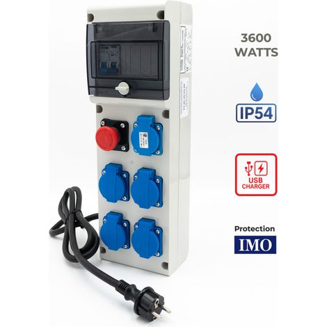 Coffret de distribution sur prises 230V avec sortie USB (1/5)