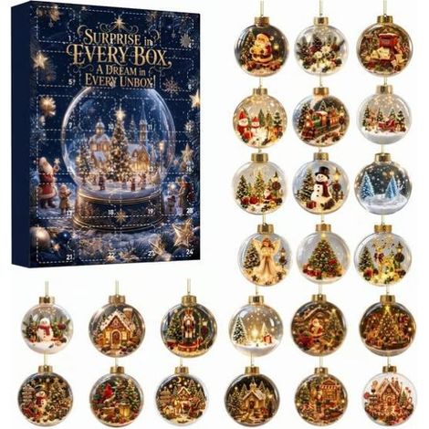 2026 SURPRISE EVERY BOX 24-Day Christmas Mystery Decorations Advent Calendar - Design A -
