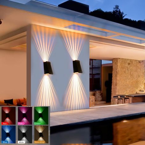 Applique Murale Exterieure Sans Fil Lampe Solaire,CCT Lampe Solaire Exterieur Jardin Up Down Réglable,IP65 Étanche Lumière Exterieur pour Clôture,Cour,Patio-4PCS (1/5)