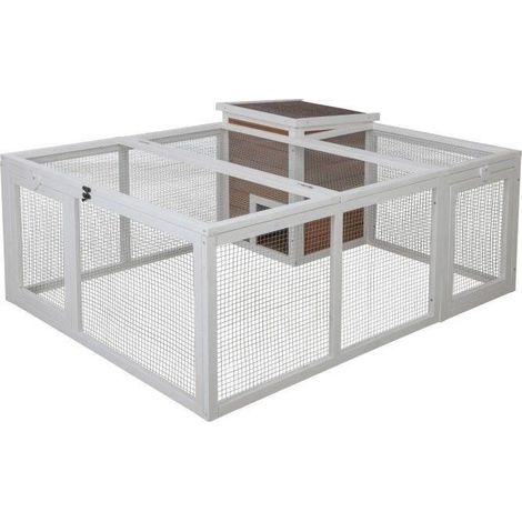 KERBL - Recinto esterno per piccoli animali - 132 x 102 x 59 cm - Casa integrata - Rete (1/5)