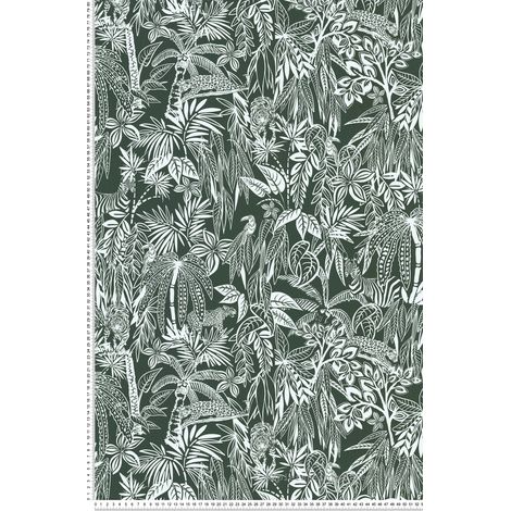 Papier peint Jungle Vert Les Aventures Lutèce