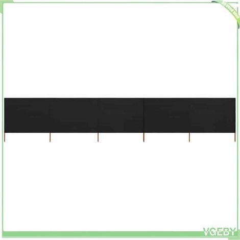 Paravent pliable 5 panneaux - FAFEICY - 600 x 160 cm - Tissu non-tissé - Bois - Noir (1/5)