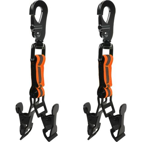 Clips para guantes de bombero, 2 unidades. Sujetadores de guantes, clips para guantes de trabajo con mosquetón. Aptos para colgar guantes y cascos (naranja). (1/3)