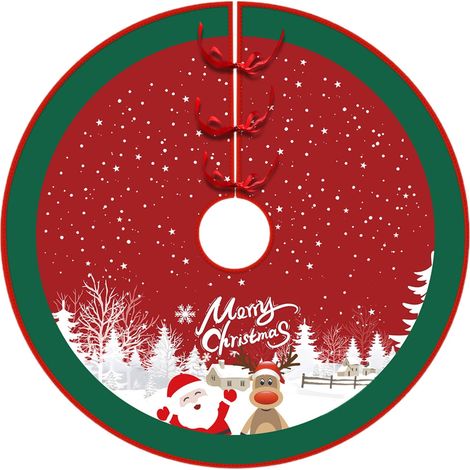 Jupe Pour Arbre De Noël - En Peluche Courte - Pour Décoration De Sapin - Idéale Sous Arbre - 1 Pièce (1/5)