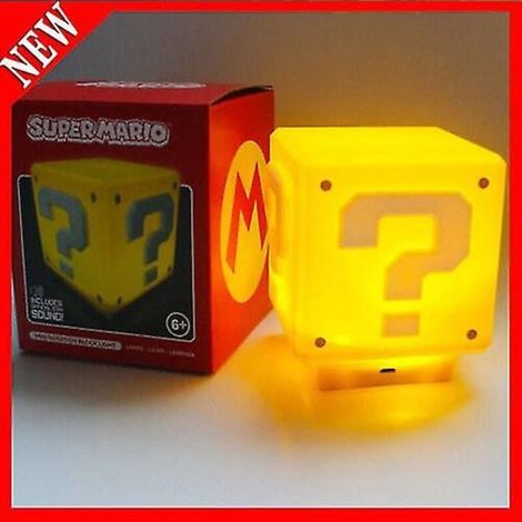 Veilleuse LED Super Mario en forme de point d'interrogation avec son et lampe rechargeable (1/4)