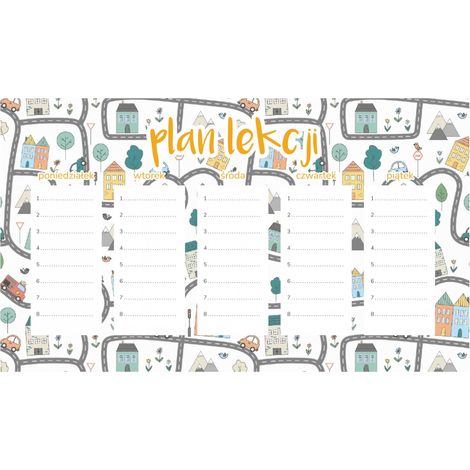 Piano di lezione magnetico per bambini Strade cittadine 45x26 cm