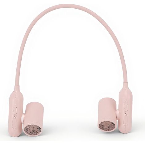 Ventilador portátil para el cuello, ventilador personal ultrasilencioso con bajo nivel de ruido, 3 velocidades ajustables, ventilador portátil recargable por USB (rosa). (1/4)