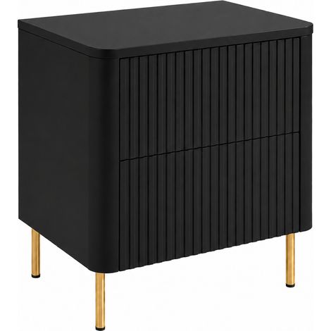 Mobile bagno 60, Nero, piano nero, gambe dorate, 60,8 x 44,2 x 65 cm (1/4)