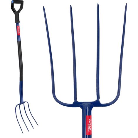 Forca da giardino, struttura in metallo, lunga 130 cm, manico ergonomico, rebbi lunghi, utilizzo versatile. (1/5)