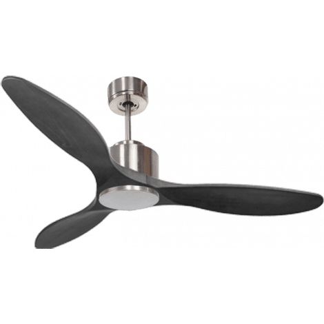 Modulo de KlassFan - Super destratificateur et ventilateur DC 132 cm Chrome pales bois noir sans Lumière 25 à 40 m² (1/5)