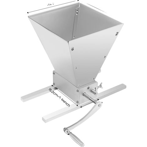 Moulin à grains, manivelle et électrique, écartement réglable, Argent (1/2)