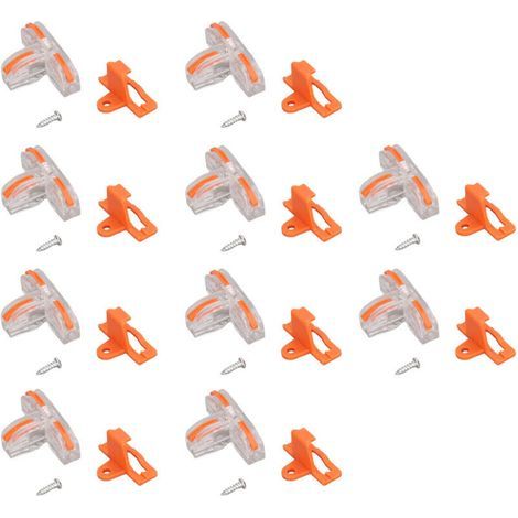 10 PCS Ensemble de connecteurs de fils Type T Coque PC en cuivre Transparent Bornier à épissure rapide Orange, (1/4)