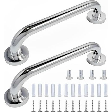 Haltegriff für die Dusche, 2-teiliger Haltegriff für die Toilette, Sicherheits-Badewannengriff, 30 cm Haltegriff aus Edelstahl für ältere Menschen, Kinder