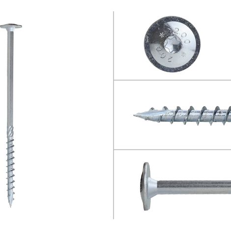 Vis à tête disque galvanisée 10.0 x 200 mm Torx 40 - Boîte 50 (1/2)