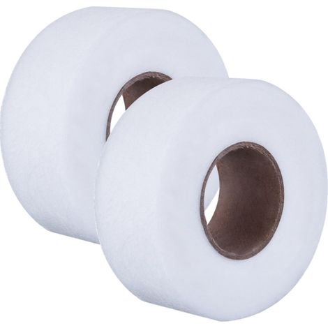2 Pièces Ruban d'Ourlet Bande Thermocollante Adhésif à Longueur de 70 Yards pour Chaque, Blanc, Largeur de 1 pouce(2.5cm) (1/5)