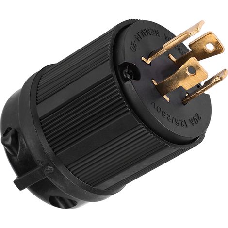 Prise secteur américaine à verrouillage par vis, 4 pôles, 125 V/250 V, 20 A, L14-20P (1/5)