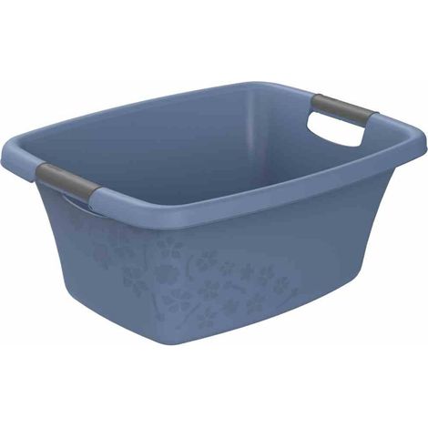 Rotho Wäschewanne Flowers 25 l Wäschekorb Wäschesammler Griffe Wäsche Korb Box (1/2)